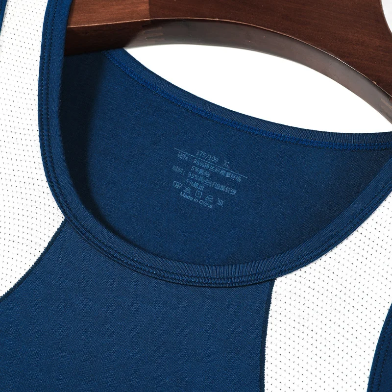 Vest Men's Comfortable Breathable Sling Hurdle Short-Sleeved Young Boys Sports Running Sleeveless T-Shirt Bottoming Shirt Unders 6