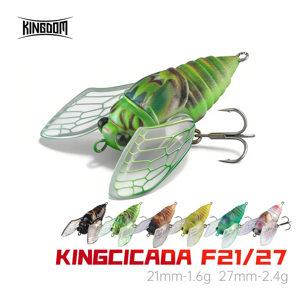 キングダムシカダバイオニックフィッシングルアー 21mm 27mm 1.6g 2.4g フローティング人工ハードクランクベイト バス トラウト パイク トップウォーターフィッシング