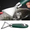 Fish Scale Remover Stainless Steel Fish Scale Scraper Non-Slip ABS Handle Portable Kitchen Accessories Serrated Skin Scraping 4