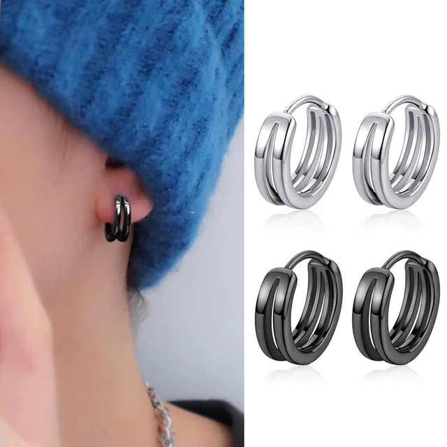 15 Pairs Earrings For Men Black Stud Earrings Mens Earrings Black Hoop  Earrings Stainless Steel Earrings Set Jewelry Piercings For Men Women  High-qual