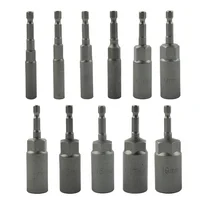 1Pc 80/150mm 1/4inch Hex Socket Nut Driver Magnetic Socket 5.5-19mm For Electric Impact Nut Bolt Screwdriver Drill Bit Removal 1