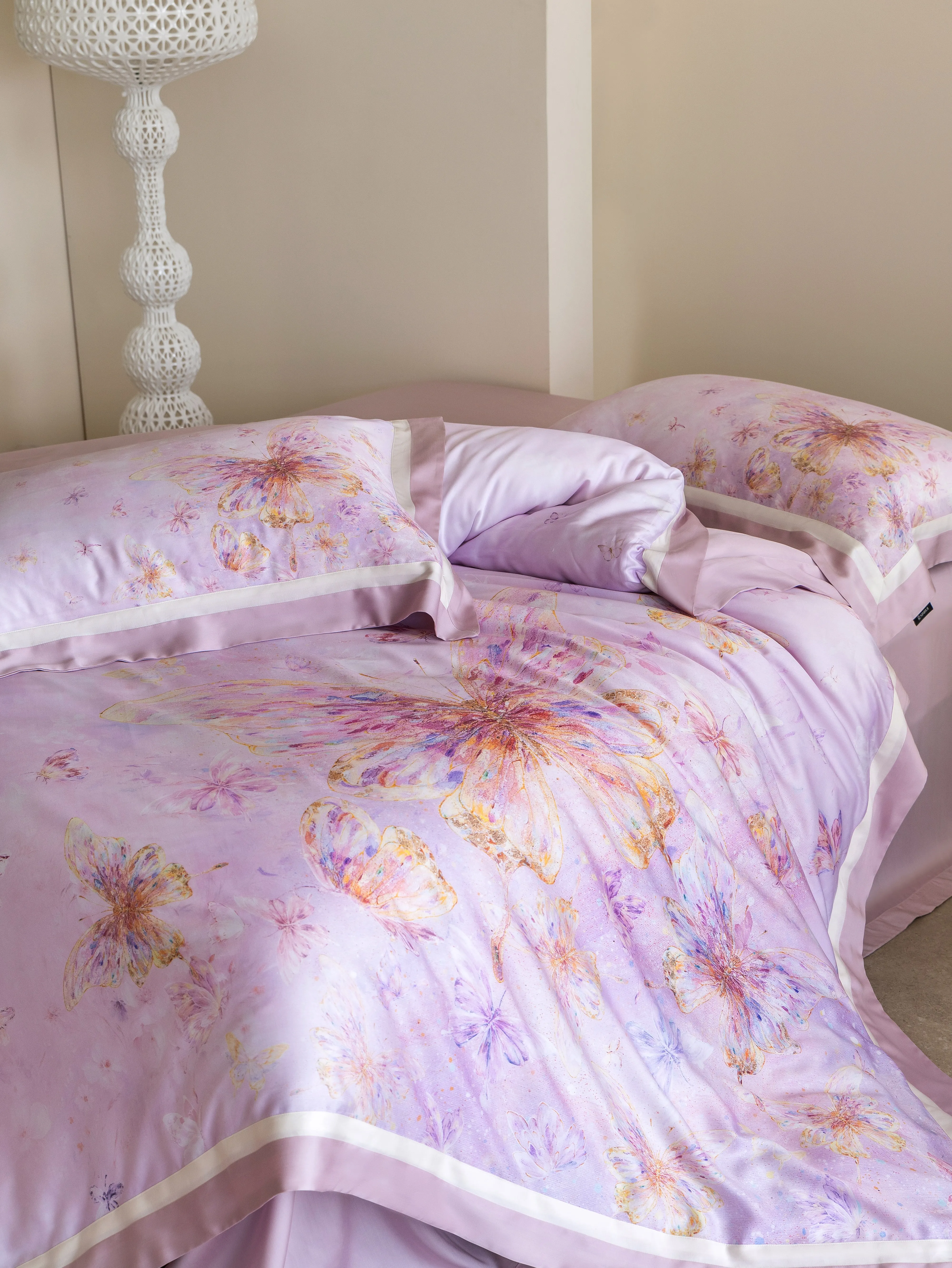 100% Australian Cotton Pink Butterfly Floral Bedding Set Luxury Silky Soft Duvet Cover 4Pcs Bedding Linens King Queen Full Size 5