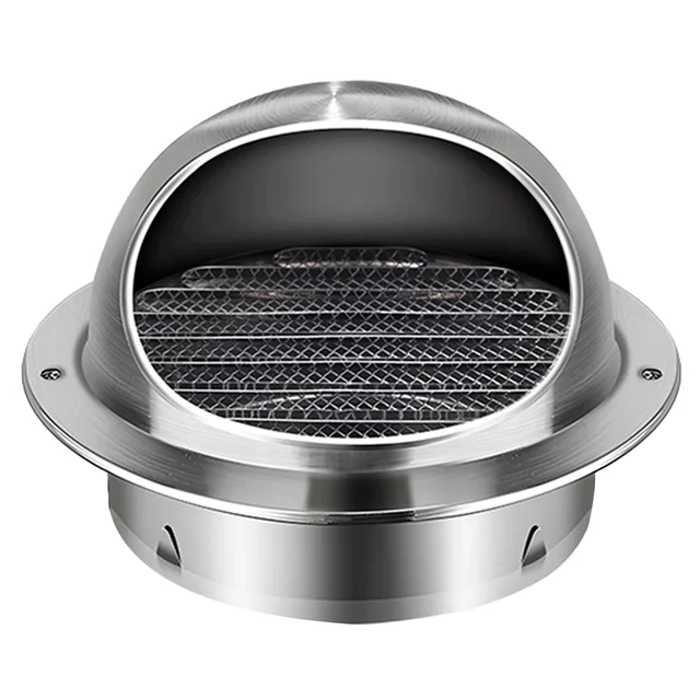 80/100/150mm Stainless Steel Wall Ceiling Air Vent Ducting Ventilation Exhaust Grille Cover Outlet Heating Cooling Vents Cap 2