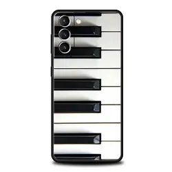 Black Music Instrument Design Phone Case - Guitar & Piano Theme - S22 Ultra 5G (A1)