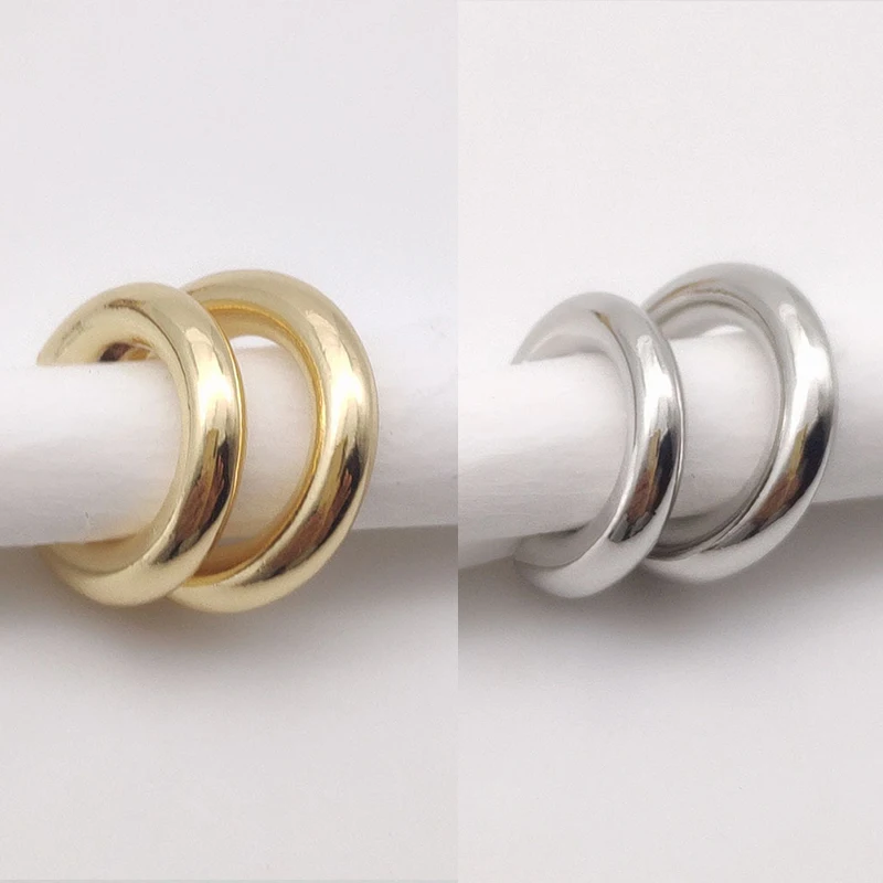 Unique Fake Piercing Metal Ear Clips Asymmetry Round Cartilage Ear Clip for Women Girl Fashion Ear Cuff Jewellery Christmas Gift