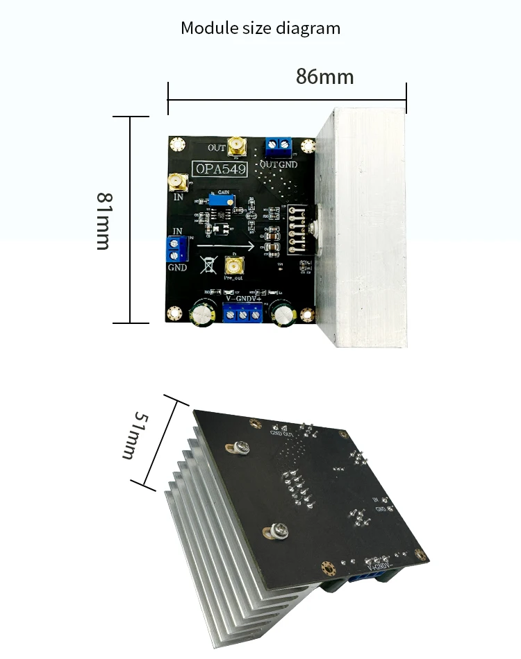 OPA549 module Audio Power Amplifier 100W High-voltage 8A High-current Amplifier