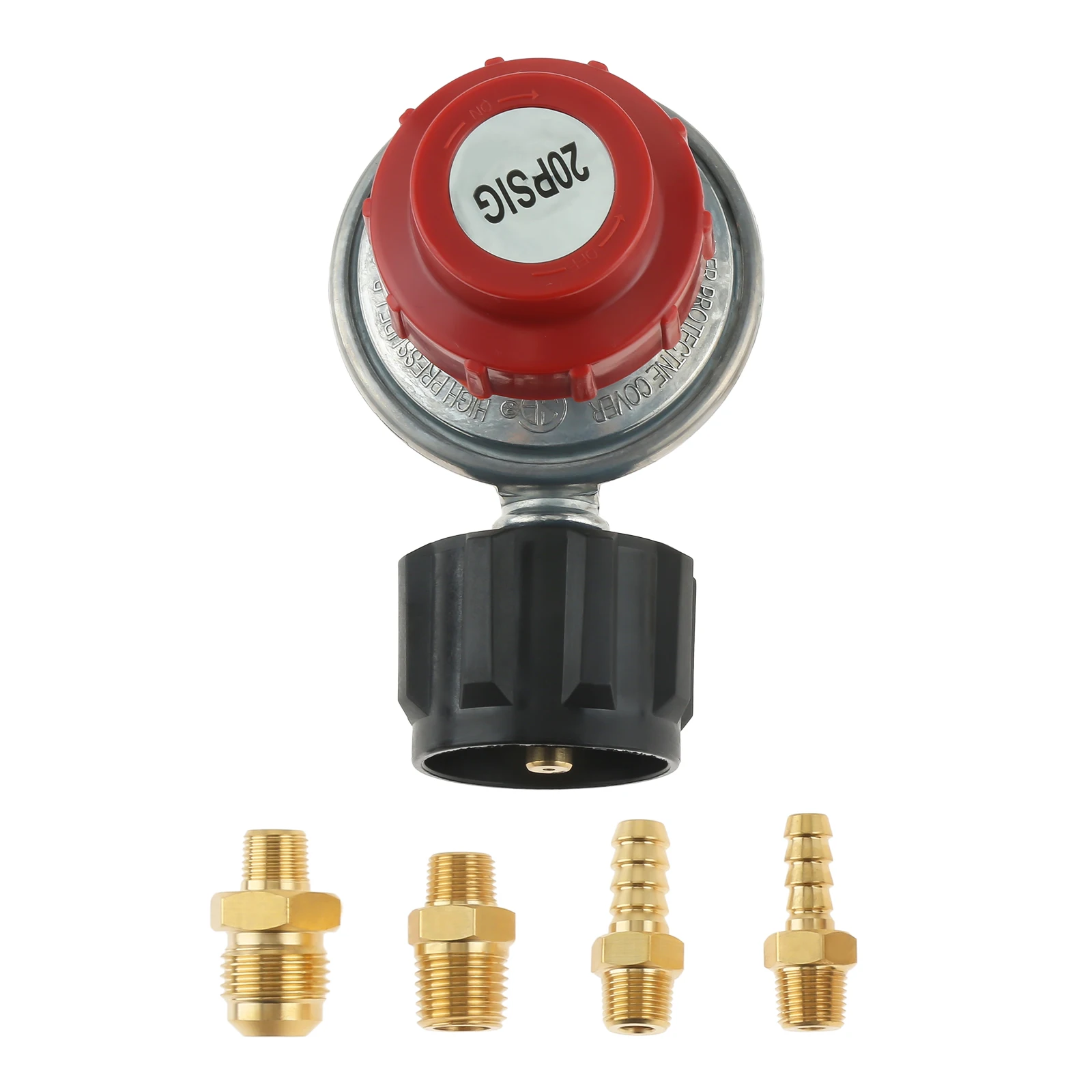 Válvula de Regulador de Propano Ajustável o 16 Mangueira Conector de Farpa Npt Flare Encaixe Masculino de Alta Pressã 020psi Qcc1