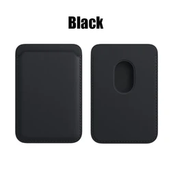 Magnetic Leather Card Wallet Phone Case with Magsafe Compatibility (Black)