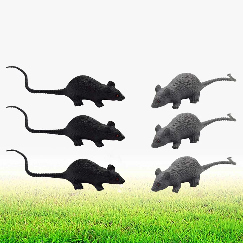 

Gadpiparty Animal Toys Fake Mice Simulation Mini Mouse Model Halloween Toy (Black Grey Mixed)