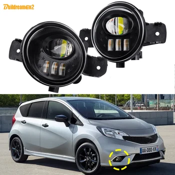 2 X Car Driver + Passenger LED Lens Fog Light DRL Assembly 30W H11 For Nissan Note (E12) 2013 2014 2015 2016 2017 2018 1