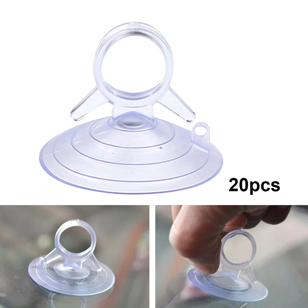 20Pcs Suckers Car Sunshade Suction Cups Heavy Duty Clear Rubber Plastic Suckers PVC Suction Cup Hook 45mm
