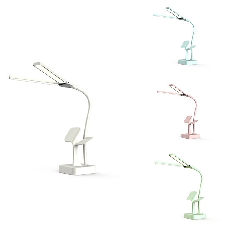 

Mini Eye Protection Desk Lamp USB Charging Student Bedroom Dormitory Led Clip Double Lamp Cap Folding Night Lamp