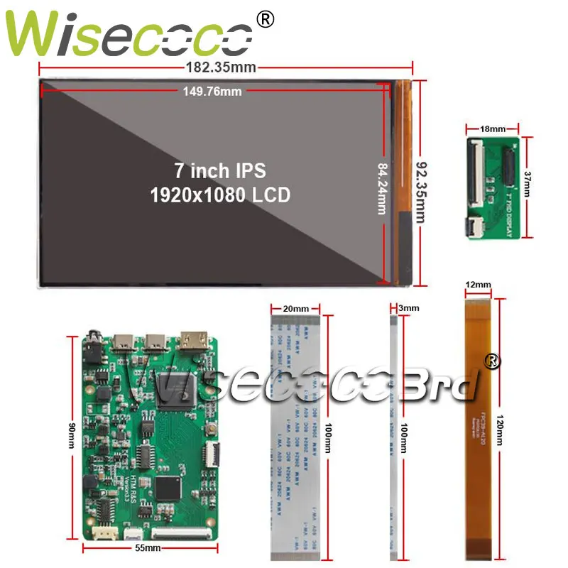 Polegada 1920x1080 Toque Display Lcd Paisagem Padrão Android Caixa de tv Ps3 Gaming Box Windows Portátil Raspberry pi Exibição 7 - Imagem 4