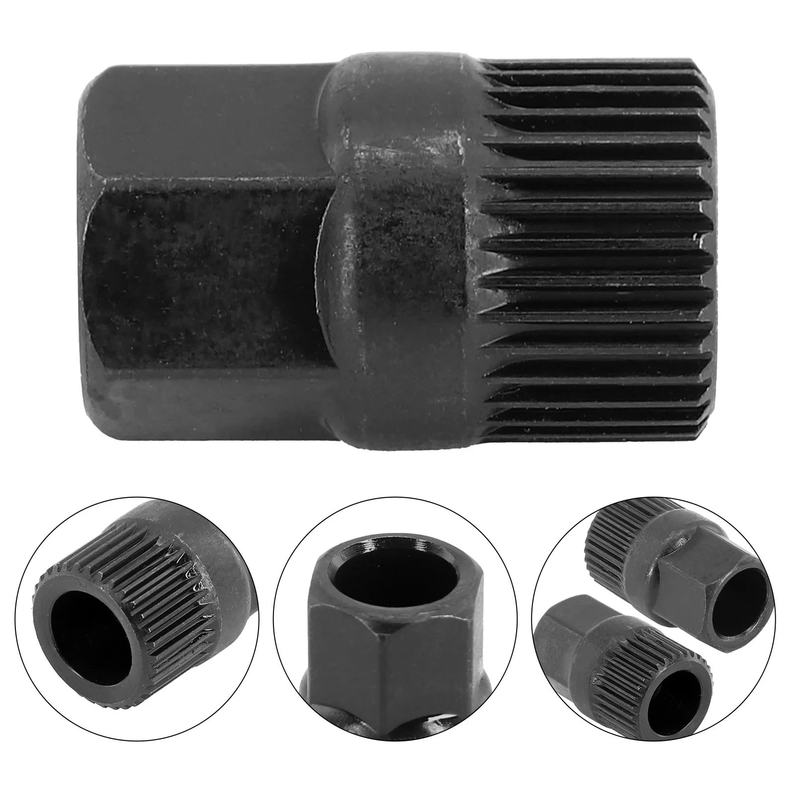 1x Generator Pulley Removal Tool Fit For Removal And Installation Of Pulley With Free-wheel Metal Black Special Disassembly Tool