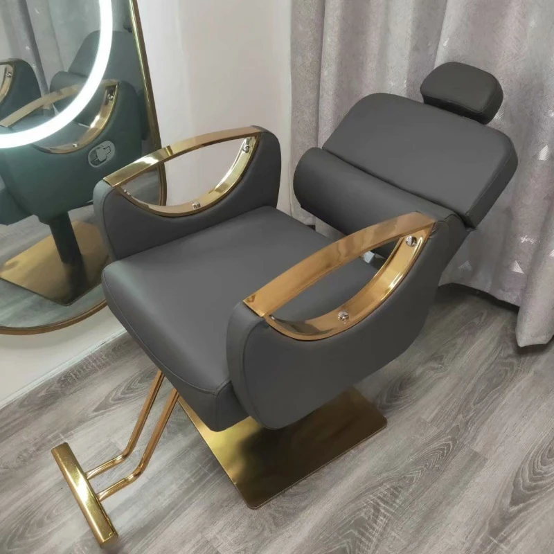 Trending Salon Chair Reclining Barber Chair Adjustable Haircut Stool Rotating Shave Dye Perm Hairdressing Seat Beauty Salon