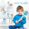 VATOS Bubble Wands X2 for Kids Auto Snowflake Bubble Blower Light & Music Bubble Machine with 2 Windmill Outdoor Toy Girls Boys 3