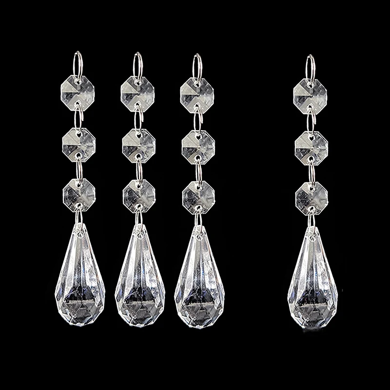 Acrylic Crystal Beads Pendant Garland Chandelier Decoration 10pcs