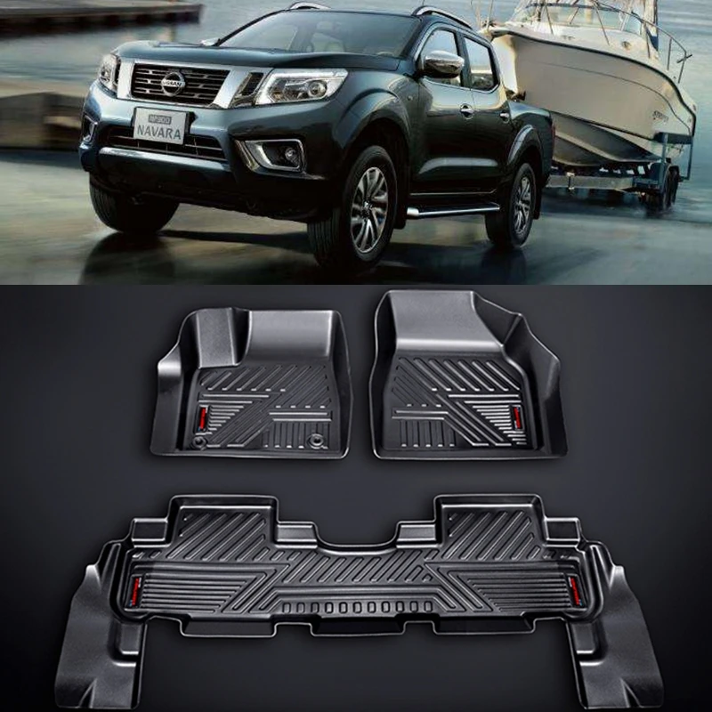 Use for NISSAN Navara car carpet NISSAN Navara car floor mats  Navara Full Set Trim to Fit For Navara waterproof floor mats