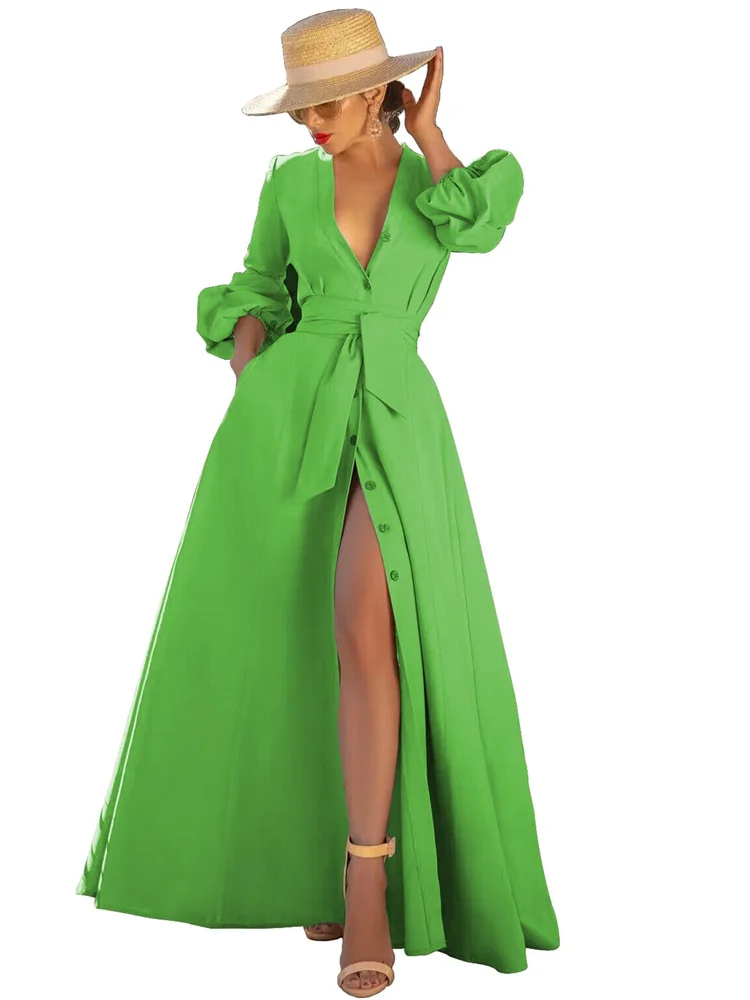 Wmstar Women Deep Dresses Sex Print Deep V Neck Sexy Long  Sleeve Tassel  Party Dress Fashion Streetwear Wholesale Dropshipping