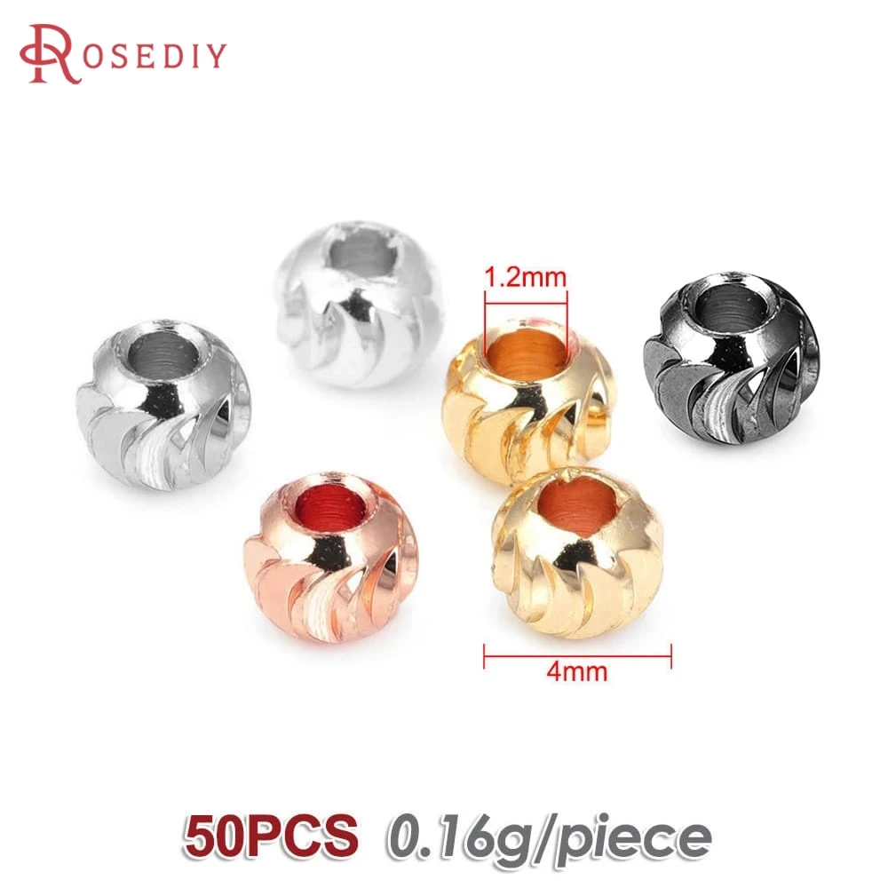 Silver Brass Round Ball Spacer Beads for Jewelry Making – Assorted Sizes