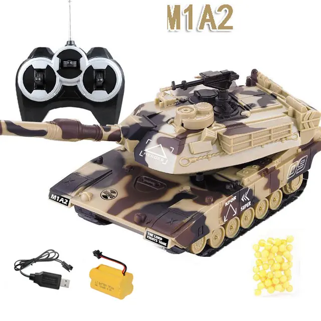 1:32 RC Battle Tank Remote Control Shooting Tank Heavy big Interactive Military War With Shoot Bullets Electronic Car Boy Toy 1