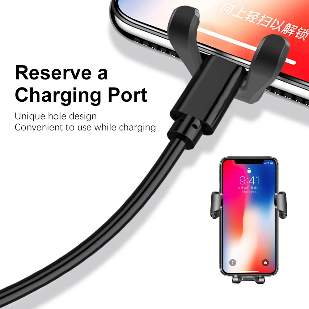 Gravity Car Air Vent Clip Phone Holder Auto Locking Stand GPS Mount For iPhone Samsung Xiaomi Huawei Universal Car Bracket