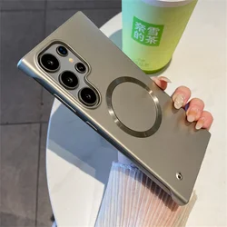 Luxury Frameless Magnetic Phone Case with Slim Metal Borderless Design - Galaxy S24 (Titanium Gray)