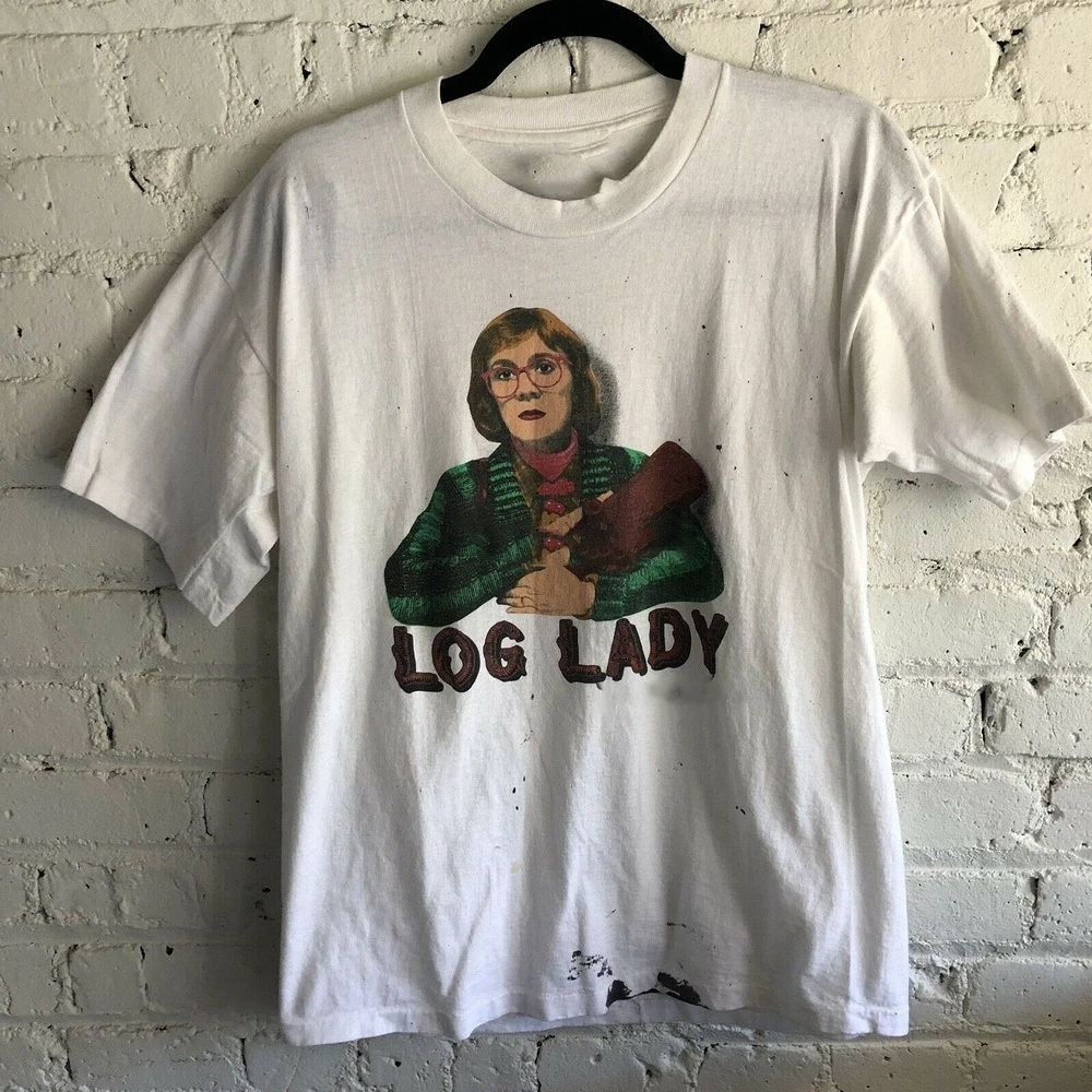 Vintage Twin Peaks Log Lady Stanley Desantis Shirt Sz L Tee Shirt Classic Custom Design