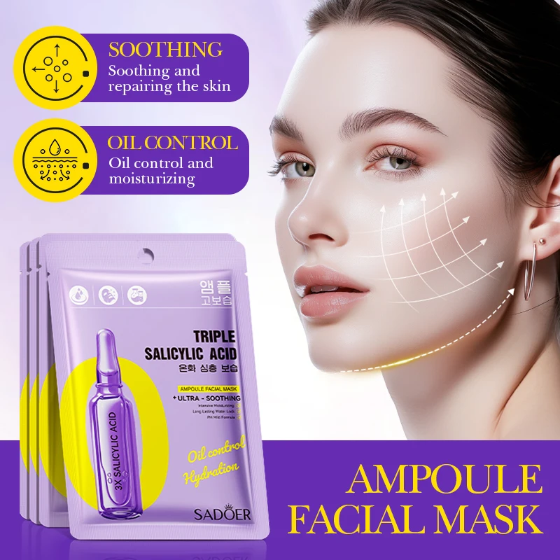 5/10pcs SADOER Salicylic Acid Face Mask  Firming Moisturizing Hydrating Facial Masks Korean Cosmetics Skin Care