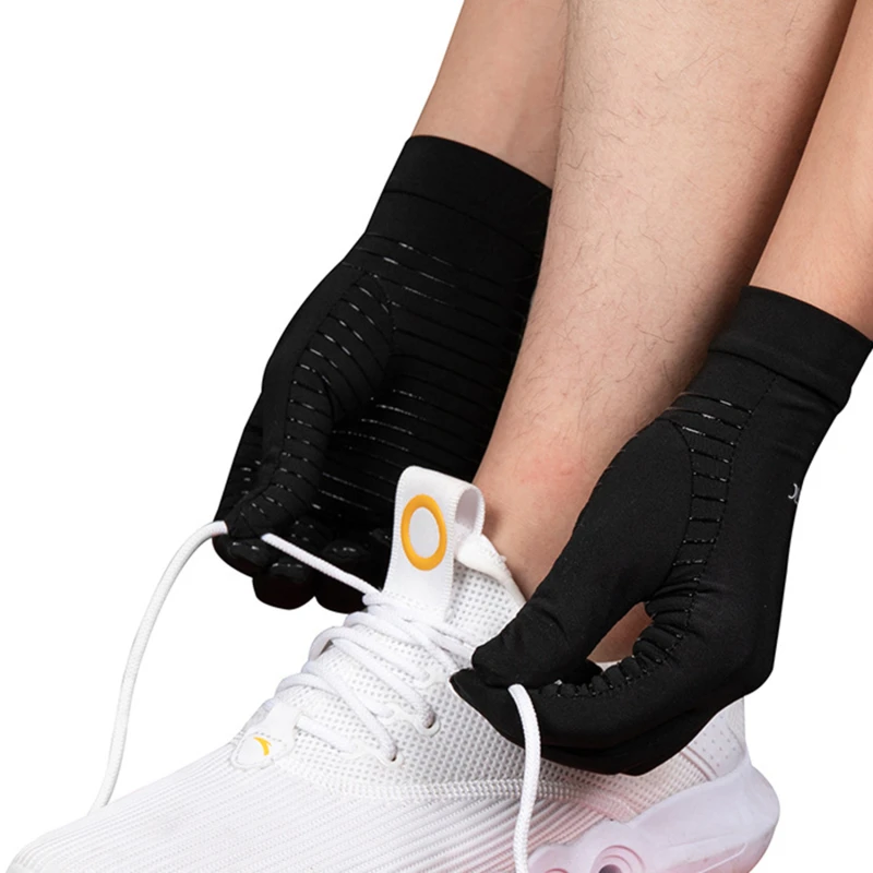 Compression Gloves Copper Compression Arthritis Gloves Black Hand Gloves Hand Wrist Support Non-Slip Unisex Finger Joint Wrist Pain Relief
