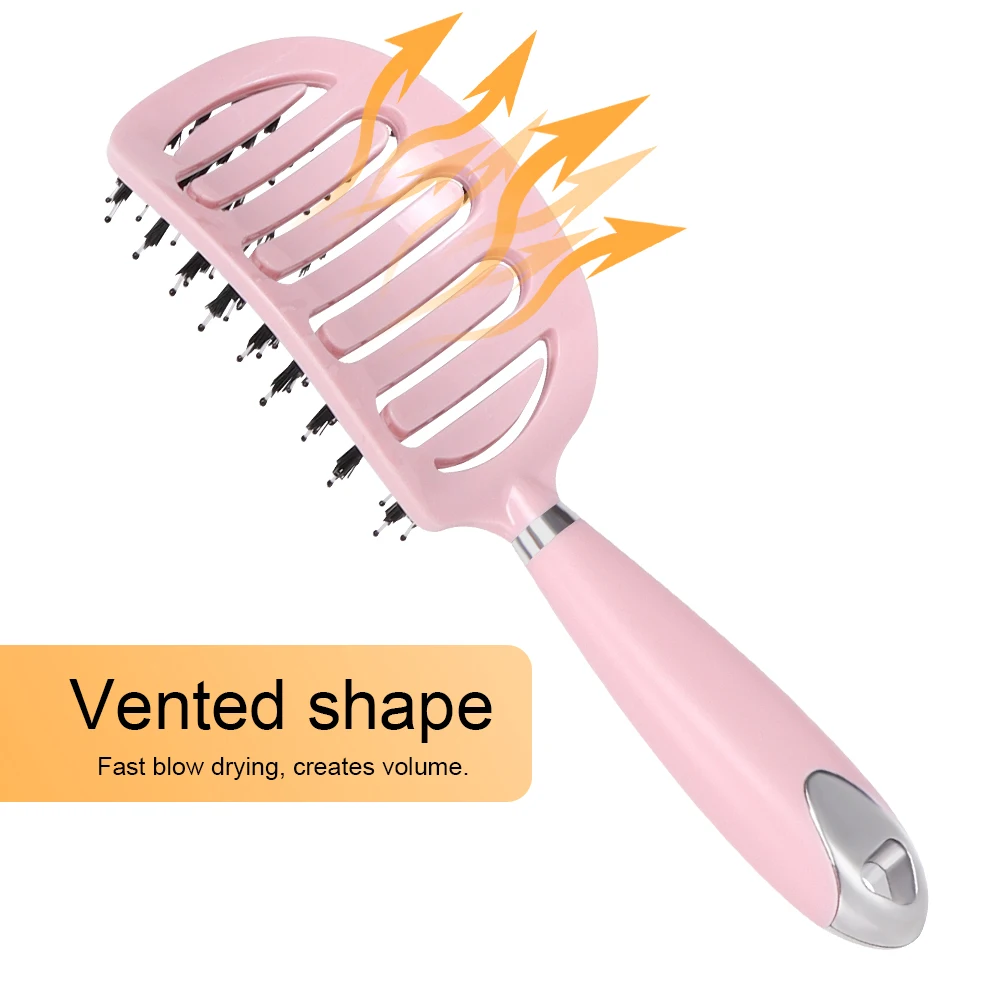 Hair Brush, Curved Vented Brush Faster Blow Drying, Professional Curved  Vent Styling Hair Brushes,Paddle Detangling Brush - AliExpress