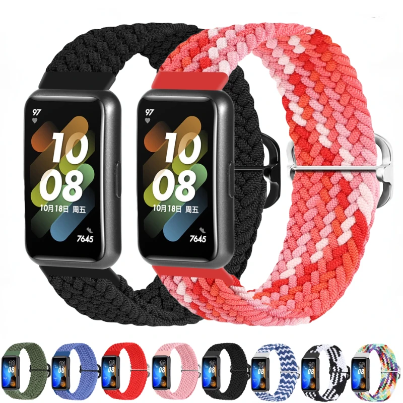 

Nylon Solo Loop Strap For Huawei Watch 7 Comfortable Adjustable Braided Bracelet Wristband For Huawei band 7 Belt Accessories