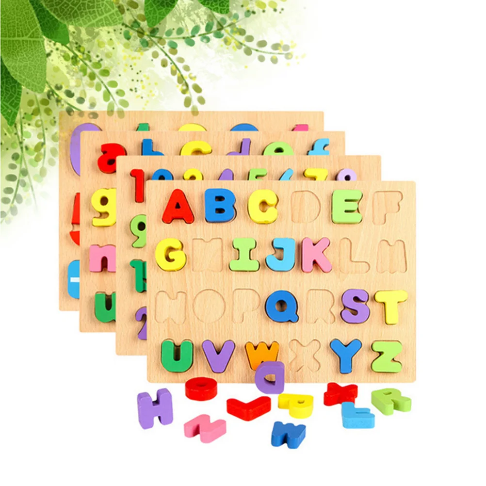 

Wooden Toys Word Puzzle Puzzles for Kids Three-dimensional Alphabet Jigsaw Letter Child