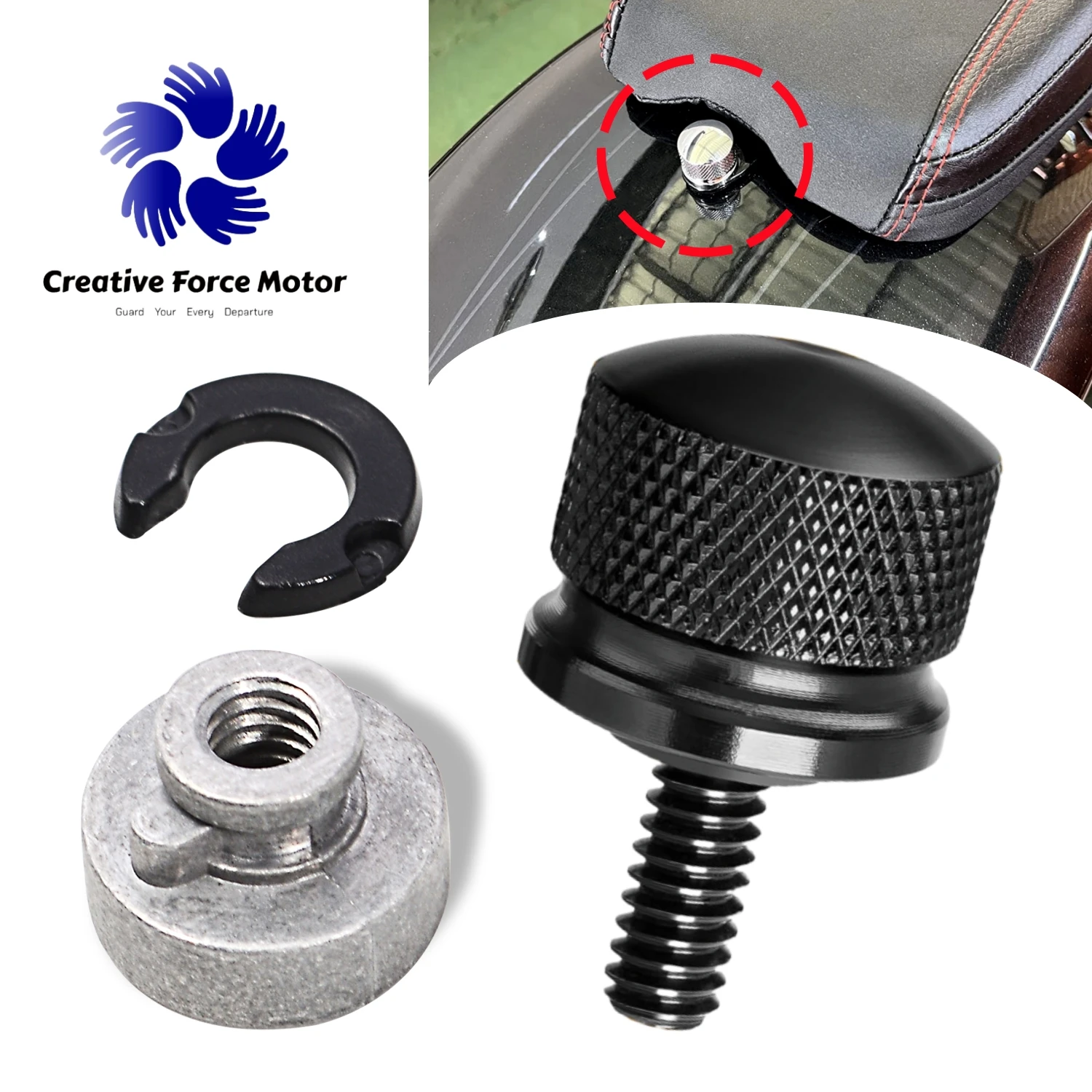 Quick Release Rear Fender Seat Bolt Nut Kit Motorcycle Mount Screw Harley Sportster XL Softail FL Dyna Street Bob Road Glide