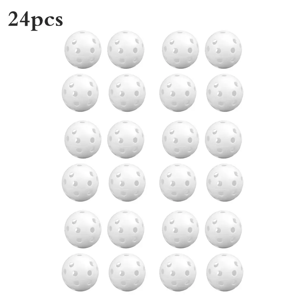 

24 Pieces Golf Balls White Hollow Swing Practice Lightweight Outdoor