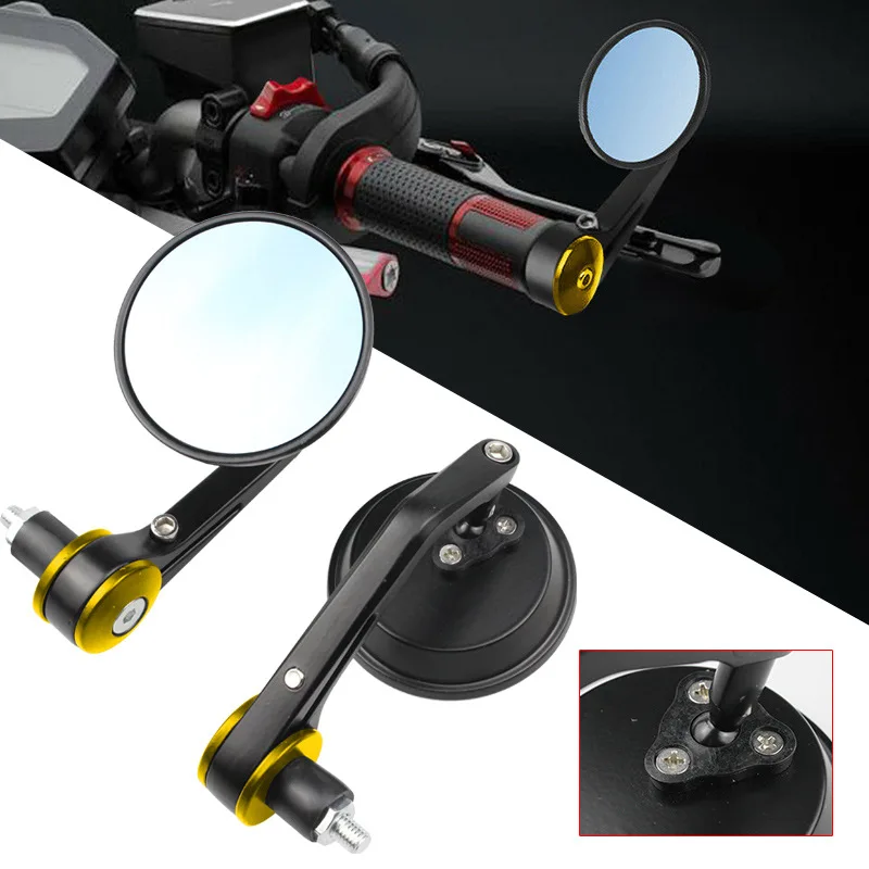 

2pcs/Pair Universal Motorcycle Mirror 7/8" Round Bar End Rear Mirrors Motorbike Scooters Rearview Mirror for Ducati Monster 696