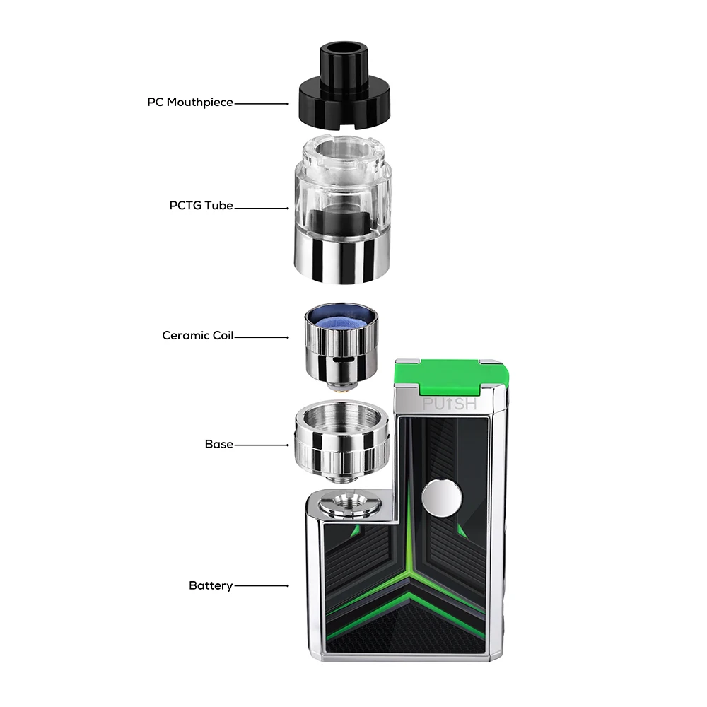 Original LTQ Thumb Box Kit Wax Atomizer Concentrate Vape 650mAh 3.4V-4.2V Rechargeable Battery Ceramics Coil 510 Thread Vaporiz