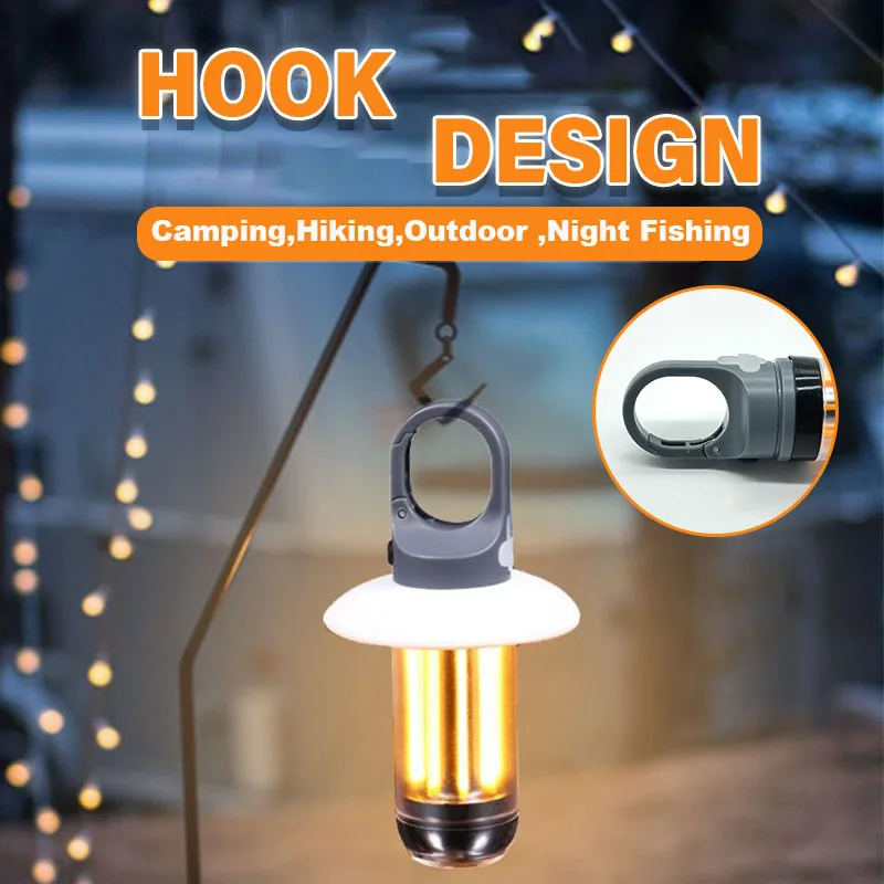 USB-C Rechargeable LED Camping Lantern with Hook Lightweight,Handheld Flashlight for Hiking,Exploring,Fishing Emergency Work