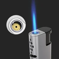 2025 New Windproof Lighter Blue Flame Jet Lighter High Power Cigar Lighter Kitchen BBQ Men Smoking Accessories Birthday Gift 2