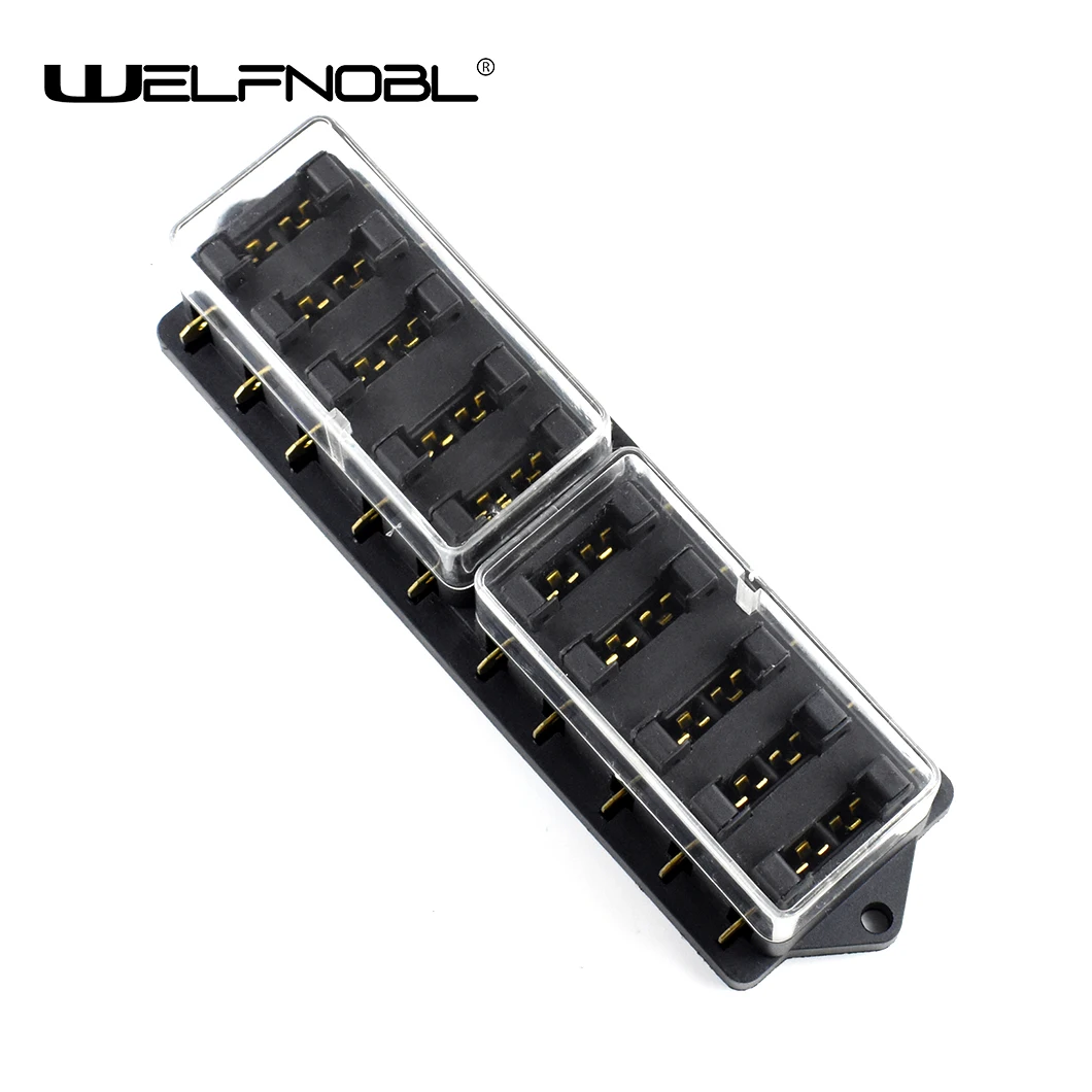 

10-Way Fuse Box 10 in 10 out Multiway Car Medium size Blade Fuse Holder ATC fuse