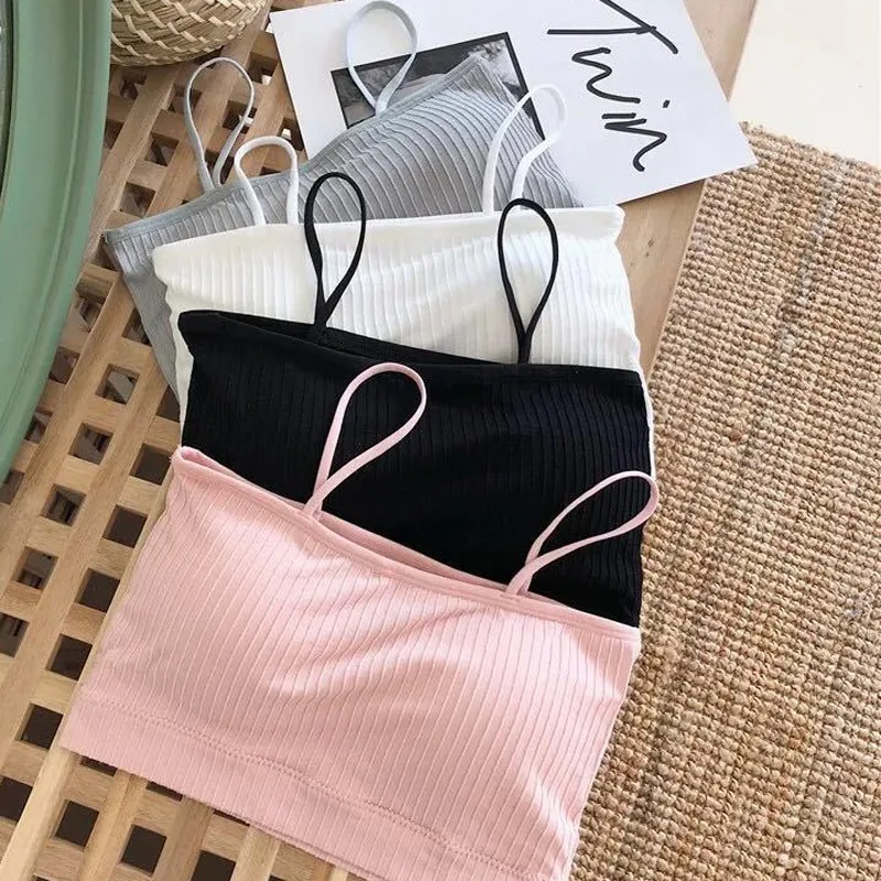 Fashion Solid Tube Top Women Casual Women Lady Bandeau Comfortable Strap Bras Tops Tube Chest Wrap Underwear Black White
