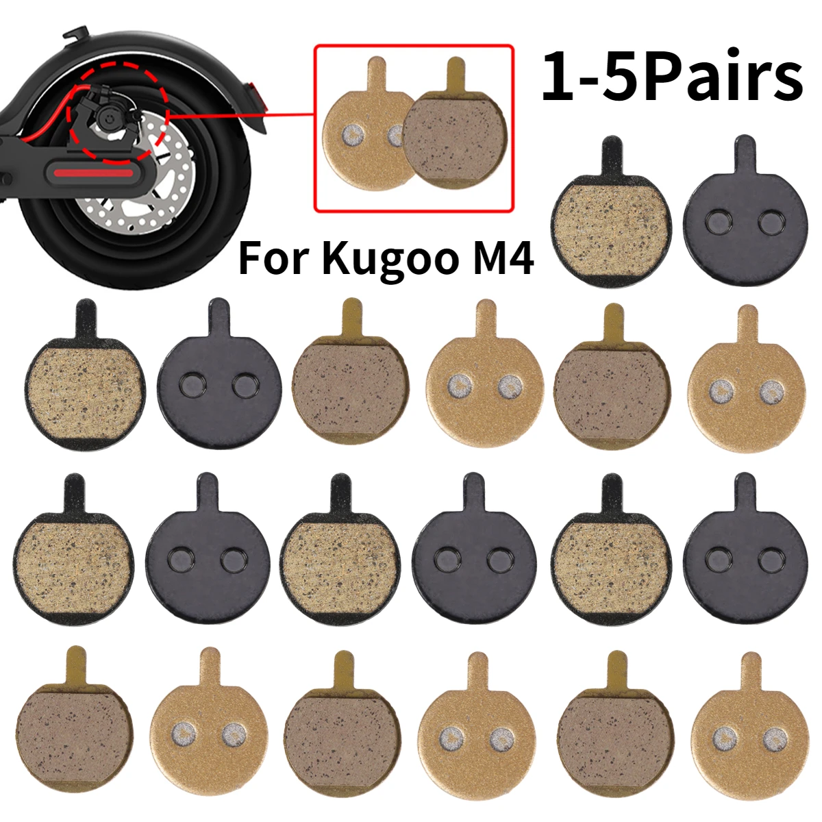1 5Pair 10 inch Electric Scooter Brake Pads Accessories Brake Disc