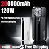 200000mAh 120W Power Bank High Capacity Digital Display Super Fast Charging Portable Power Bank For iPhone Huawei Samsung 2025 1
