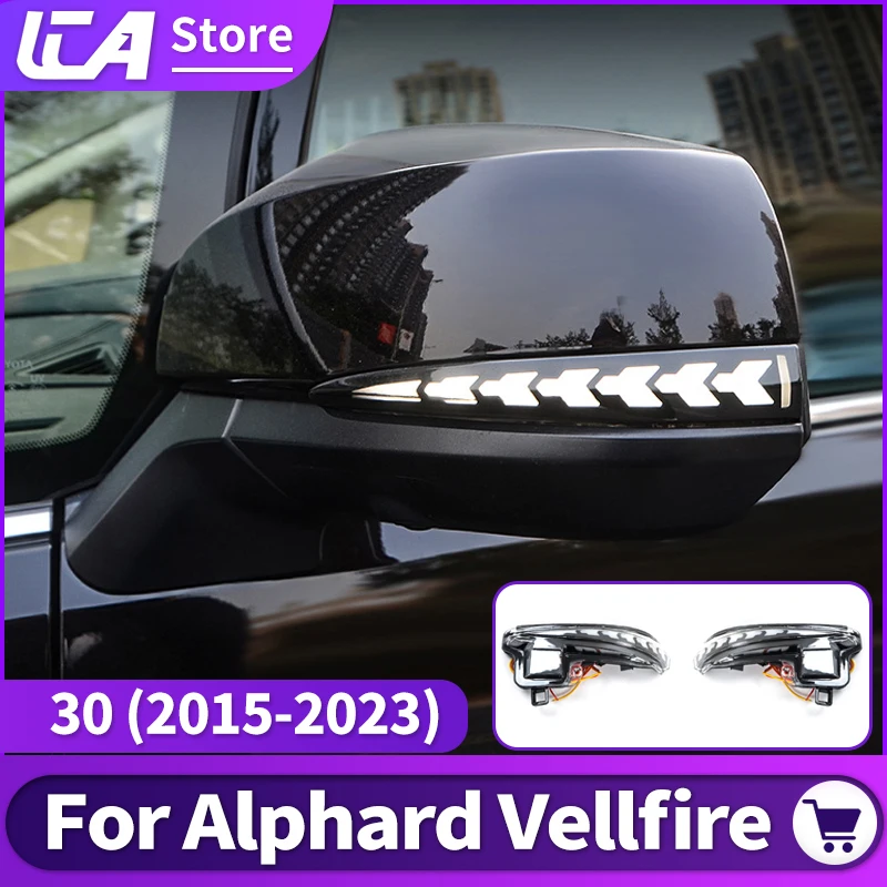 

For Toyota Alphard Vellfire 30 Series 2015-2022 2021 Exterior Upgrade Accessories Rearview Mirror Dynamic lamp LED Turn Signal