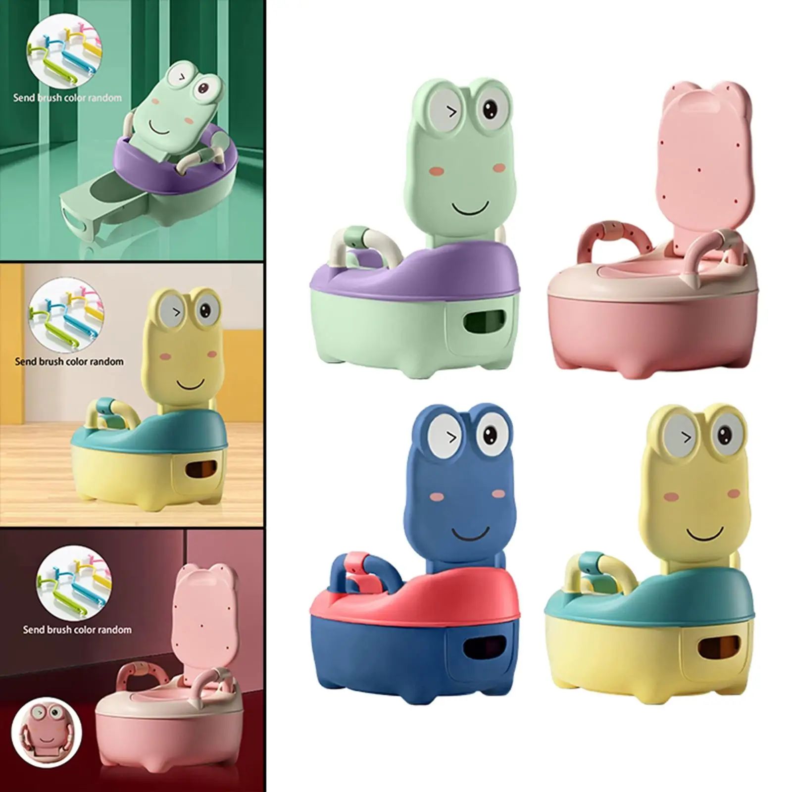 Cartoon baby Toilet Seat Potty Stool, Bedpan Toilet Training Seat Trainer Seat Pot, Removable Container for Boys Girls 2