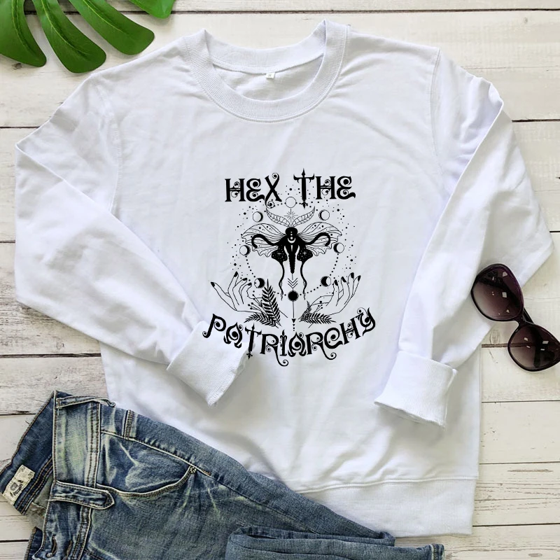 

Женский свитшот с длинным рукавом hex the patriarchy