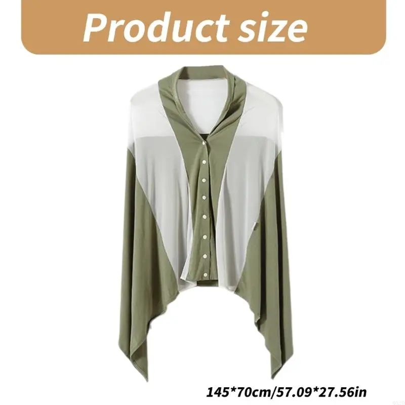 QX2D Cotton Nursing Cover Scarf Soft Breathable Privacy Feeding Apron for Mother Gift