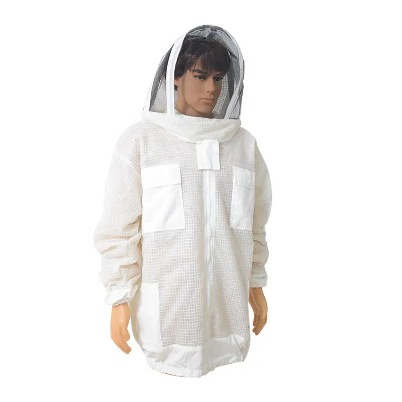 Beekeeping Suit Beekeeping Clothing Ventilated Mesh Beekeeper Suit 3 Layer Air-through Protective Clothing Bee Suit with Removable Hat Ventilated Beekeeping Jacket