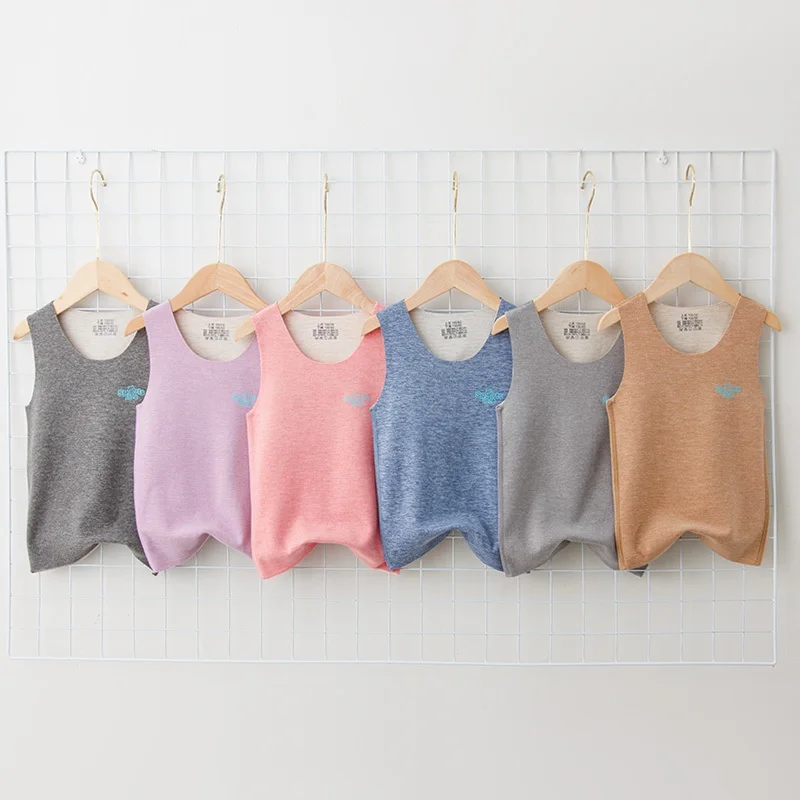 【LF】Kids Seamless Vest 100-170cm Teenager Keep Warm Tank Tops Sleeveless Undershirt for Spring Autumn 3