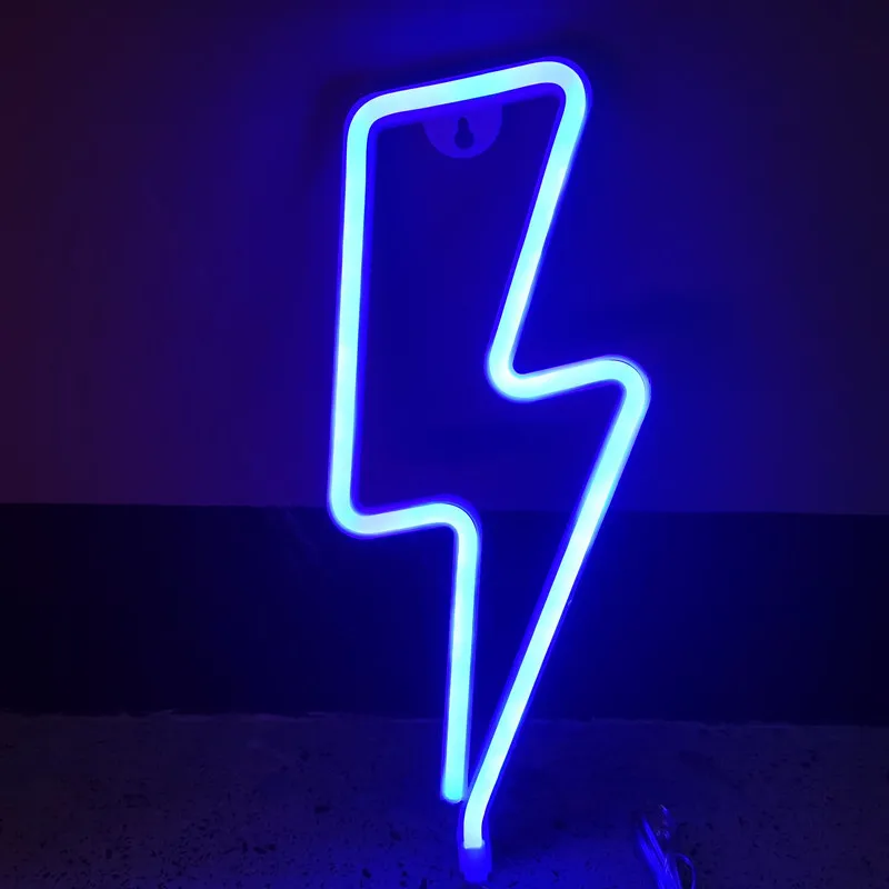 Lightning LED Neon Light Sign for Wall USB/Battery Powered Bedroom Aesthetic Cool Room Valentine's day Party Home Bar Wall Decor decorative ceiling light panels